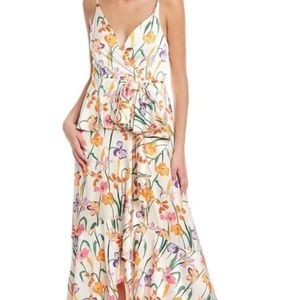 HUTCH Hollis Wrap Maxi Dress Ivory Flowers